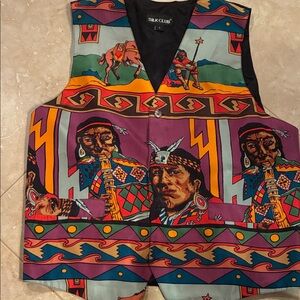 Vintage Silk Club Multicolor Graphic Women's Vest